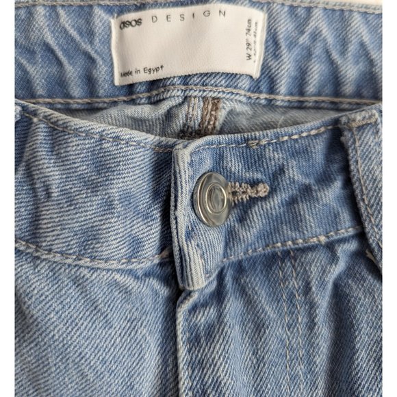 ASOS Lightwash Button Fly Raw Hem Jeans 29 - Picture 5 of 8